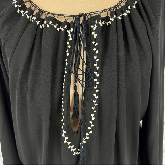 Vintage Jean Paul Gaultier Femme Embroidered Midi Dress US 8 Black LBD Y2k 90s - Picture 4 of 14